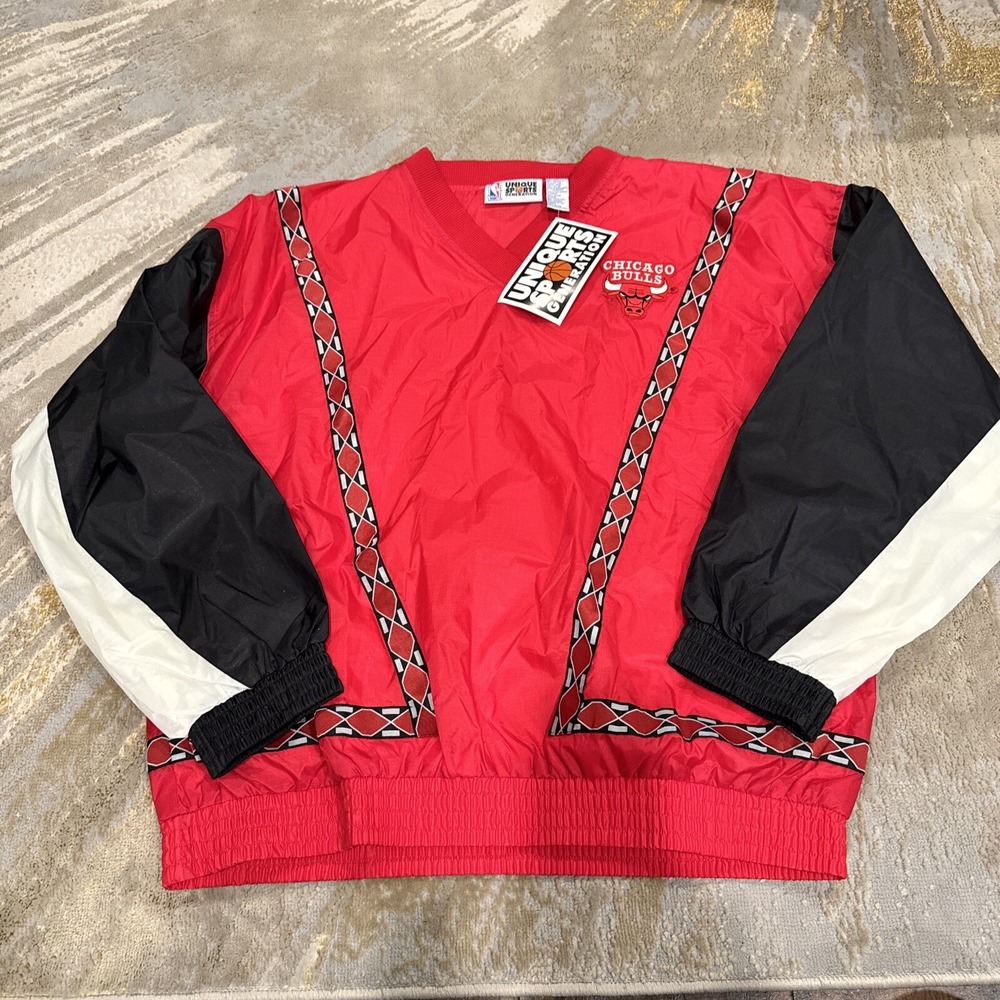Vintage Men's Chicago Bulls Unique Sports Generation Windbreaker Jacket XL New